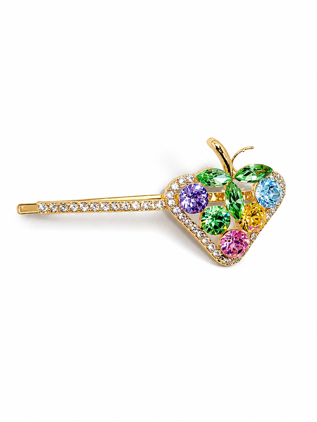 Rainbow Berry Crystal Hair Clip