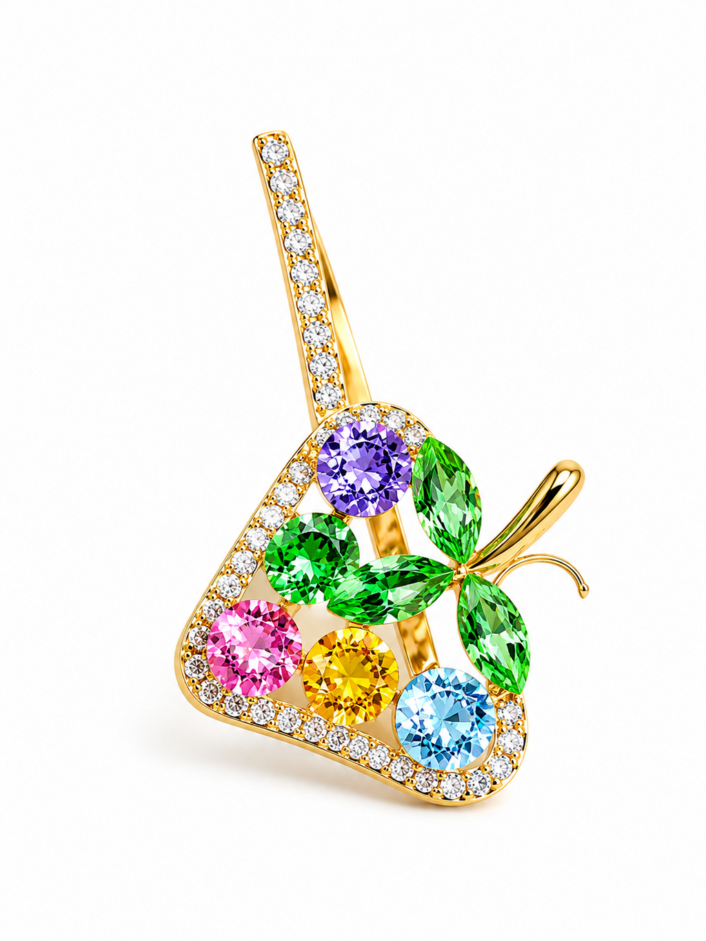 Rainbow Berry Crystal Hair Clip