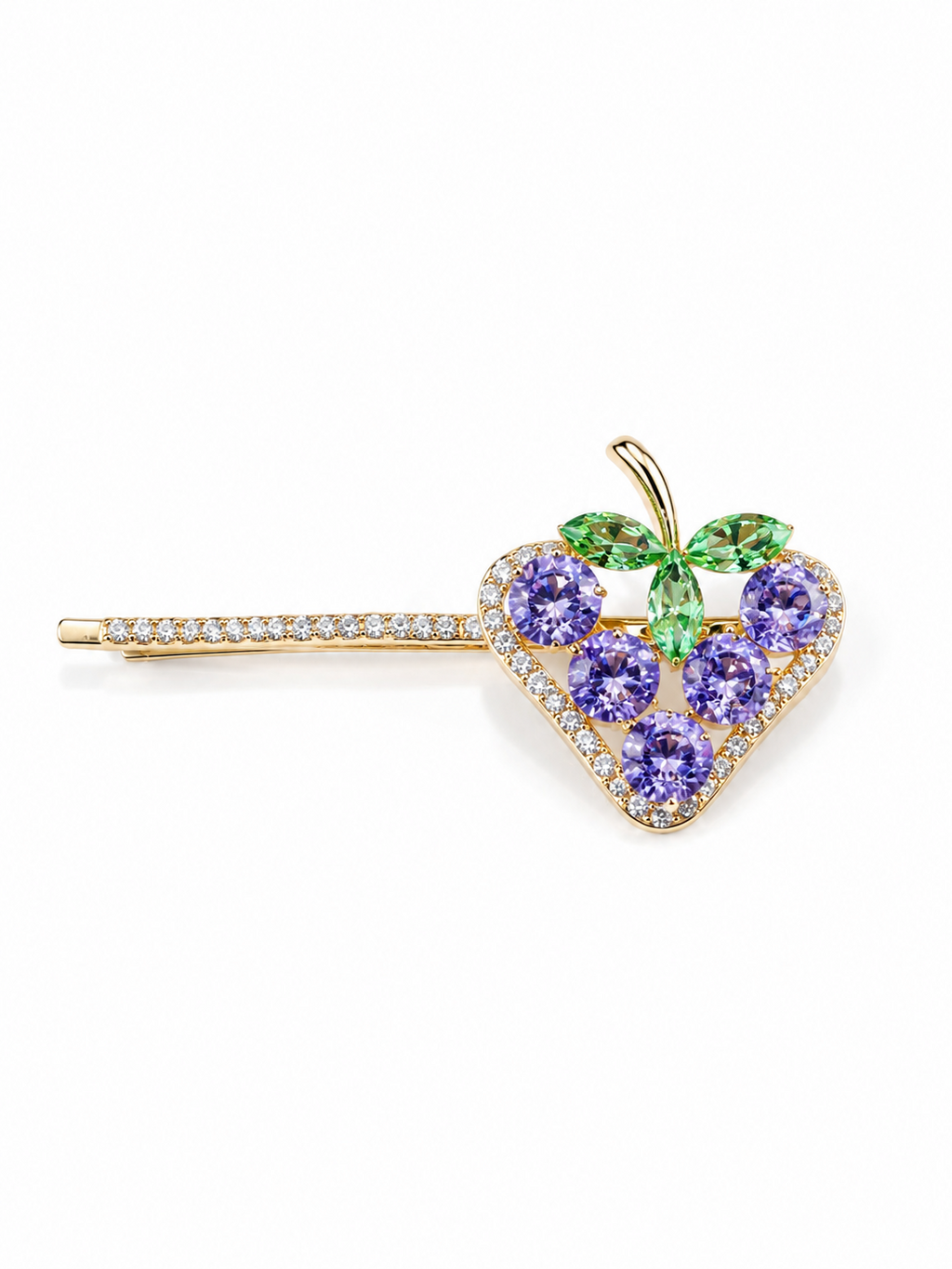 Purple Berry Crystal Hair Clip