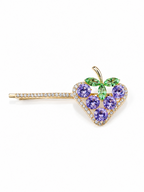 Purple Berry Crystal Hair Clip