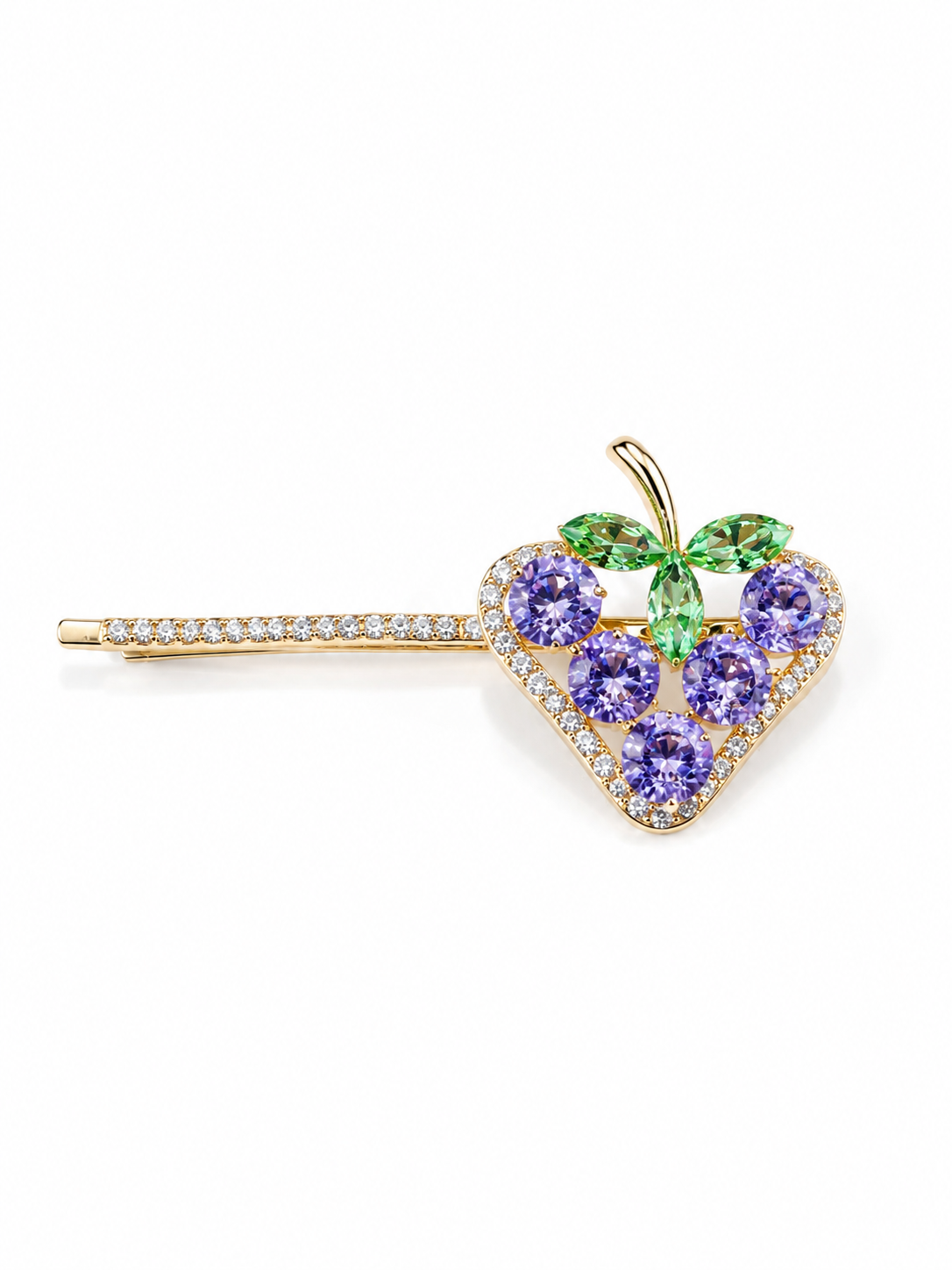 Purple Berry Crystal Hair Clip