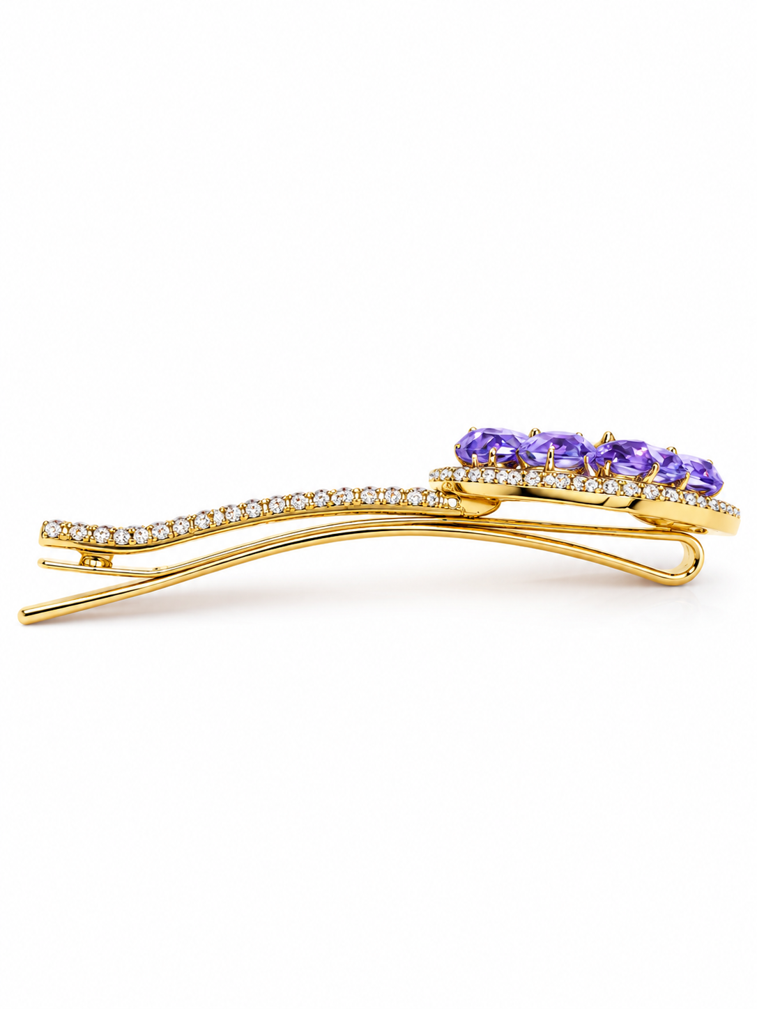 Purple Berry Crystal Hair Clip