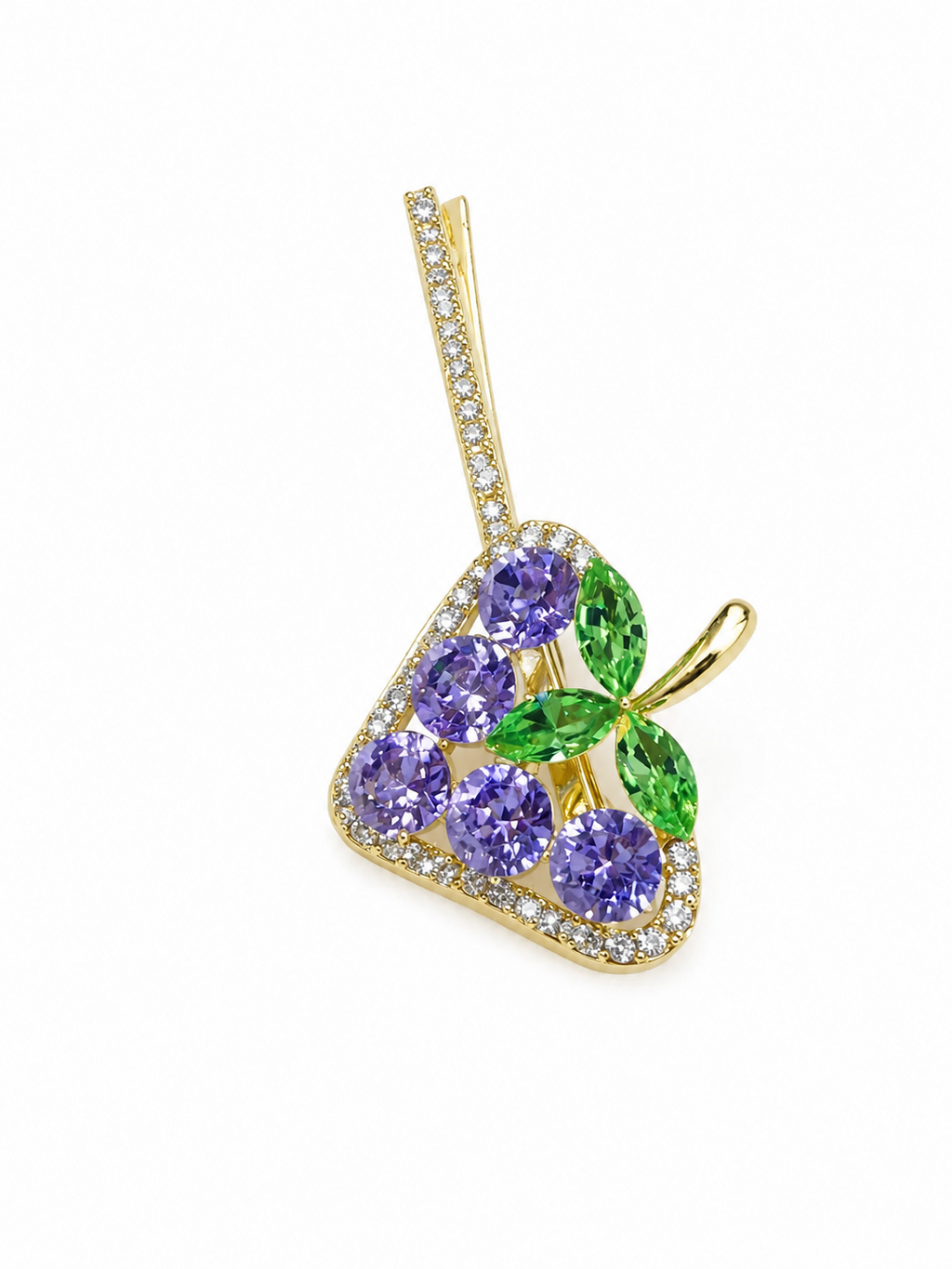 Purple Berry Crystal Hair Clip