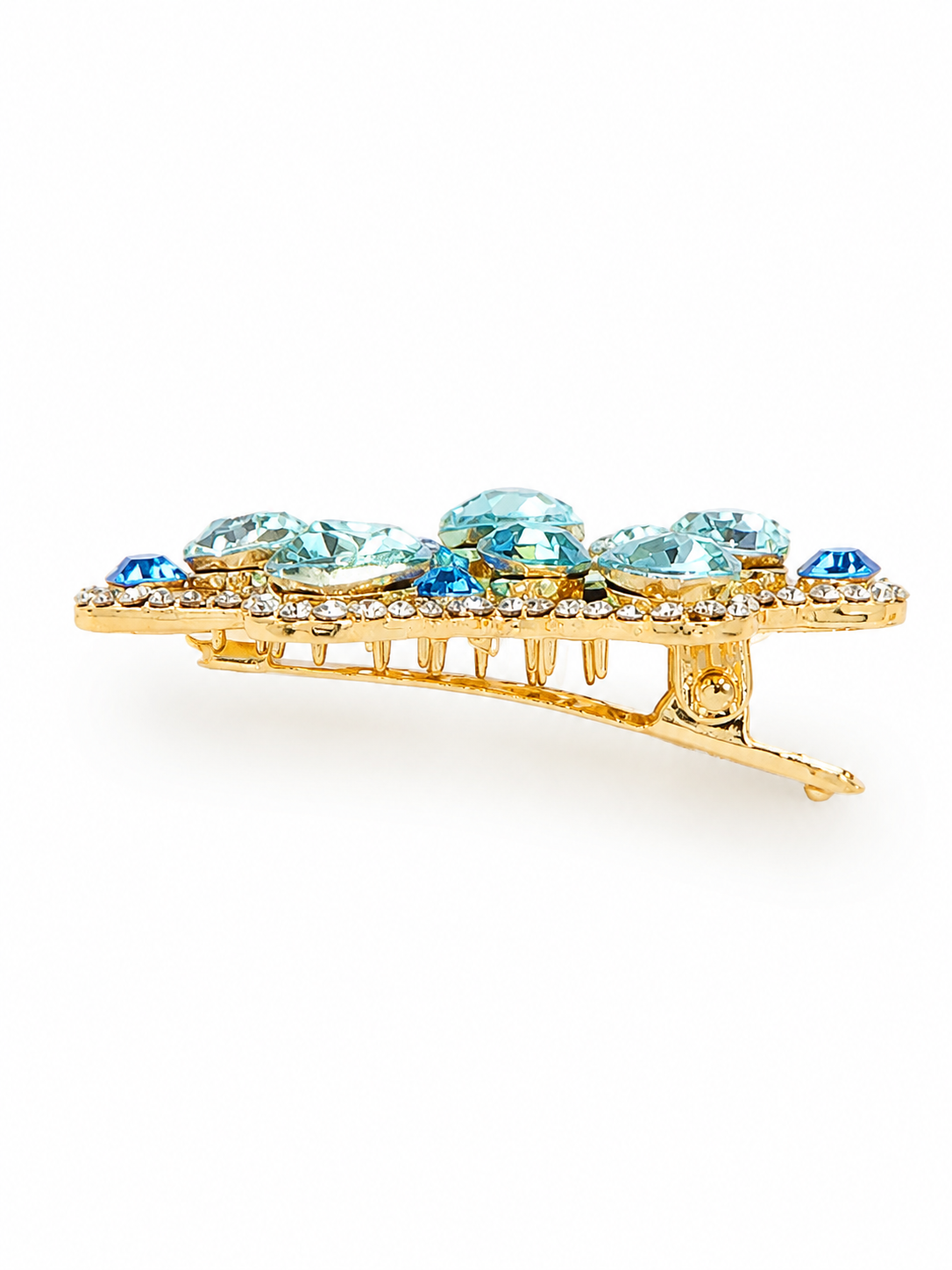 Blue Starfish Rhinestone Hair Clip