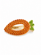 Sparkling Carrot Rhinestone Hair Clip