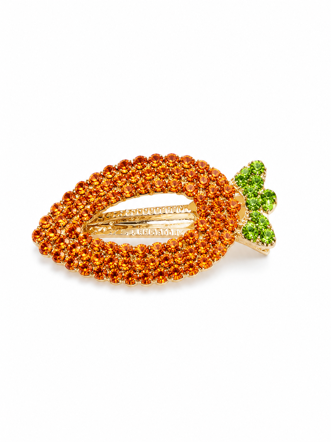 Sparkling Carrot Rhinestone Hair Clip