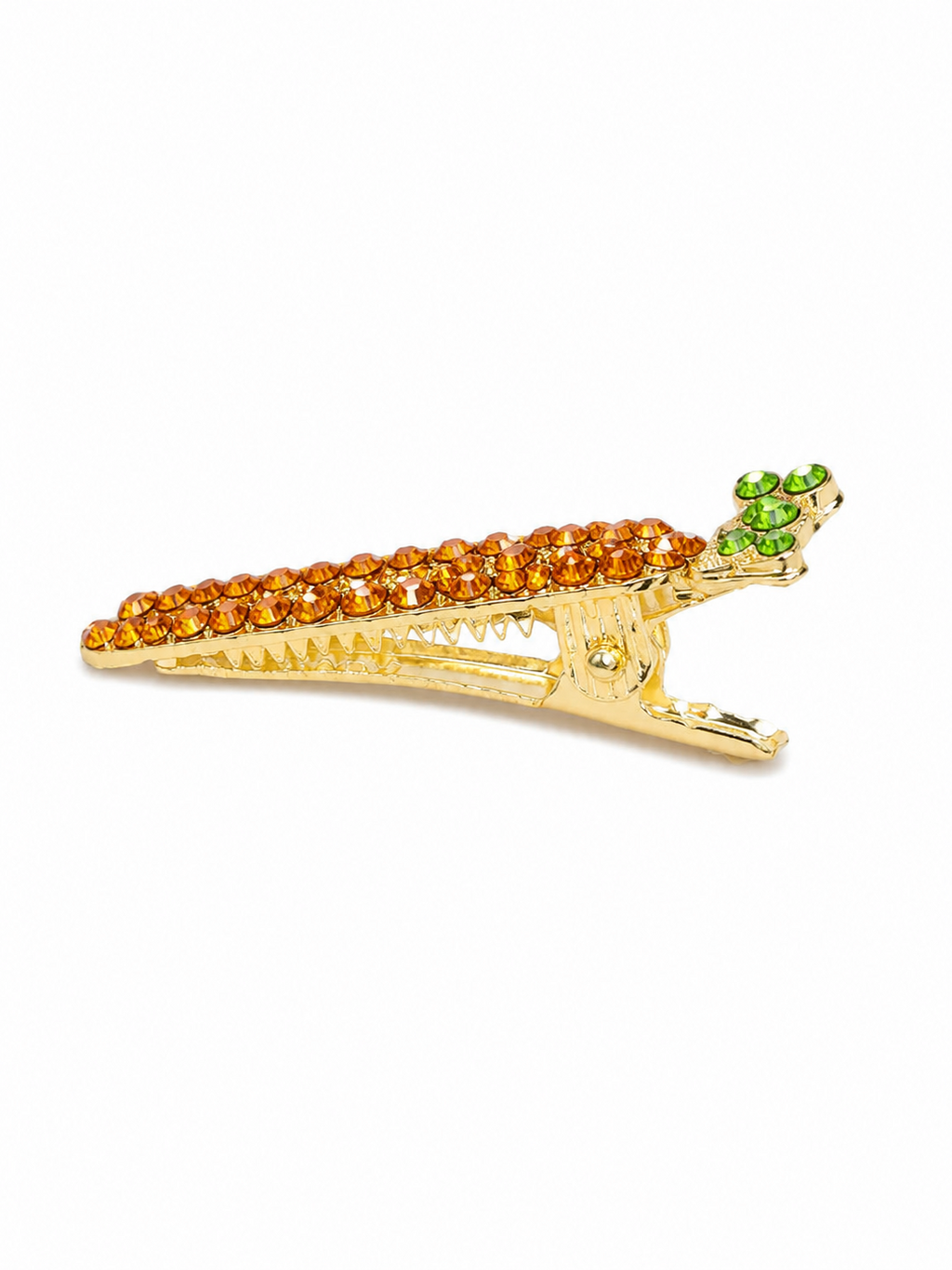 Sparkling Carrot Rhinestone Hair Clip