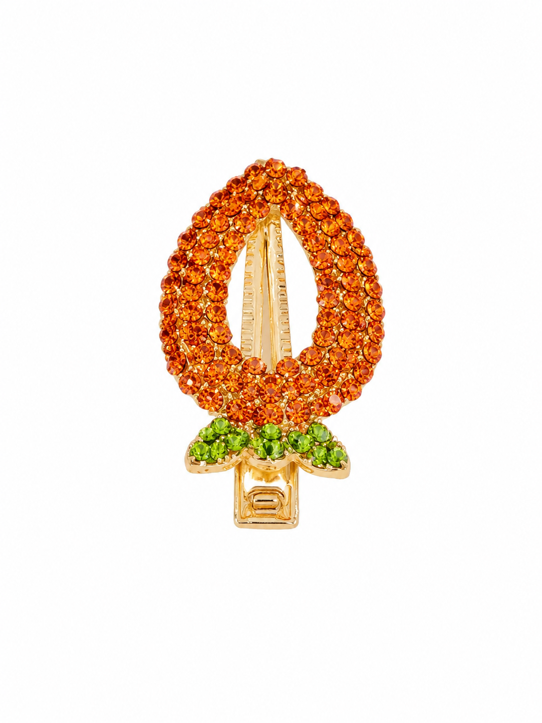 Sparkling Carrot Rhinestone Hair Clip