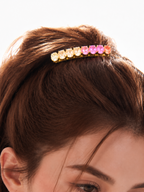 Gradient Pink Firework-Cut CZ Hair Clip